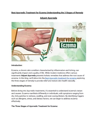 Best Ayurvedic Treatments for Eczema understanding the 3 stages of remedy