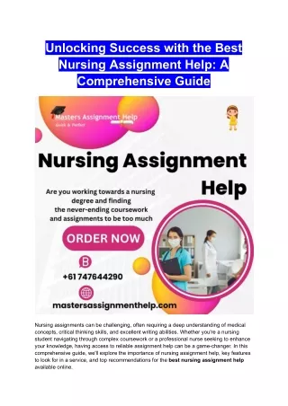 _Best Nursing Assignment Help