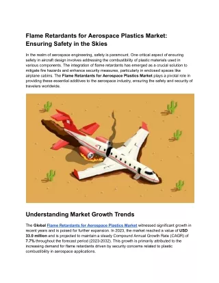 Flame Retardants for Aerospace Plastics Market