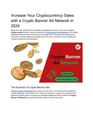 Increase Your Cryptocurrency Sales with a Crypto Banner Ad Network in 2024