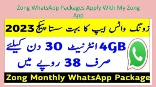 Zong WhatsApp Packages Apply With My Zong App