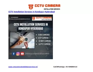 CCTV Installation Services in Kondapur Hyderabad