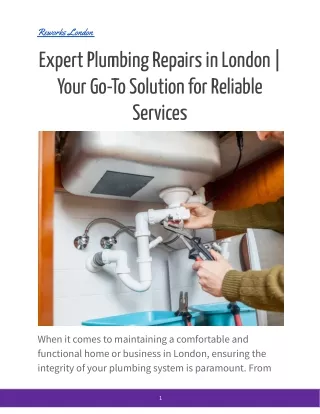 Expert Plumbing Repairs in London _ Your Go-To Solution for Reliable Services