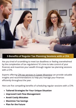 5 Benefits of Regular Tax Planning Sessions with a CPA