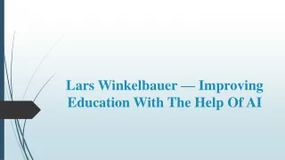 Lars Winkelbauer — Improving Education With The Help Of AI