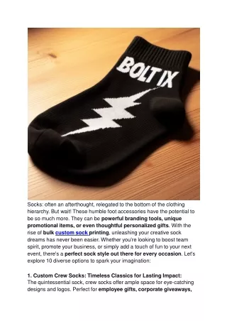 10 Types of Bulk Custom Socks for Every Occasion