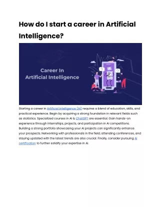 How do I start a career in Artificial Intelligence_