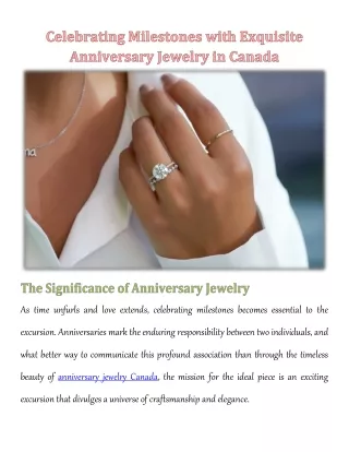 Celebrating Milestones with Exquisite Anniversary Jewelry in Canada