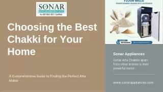 Sonar Appliances The Best Chakki for your Home