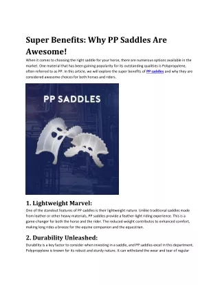 pp saddles