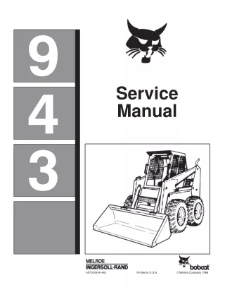 BOBCAT 943 SKID STEER LOADER Service Repair Manual