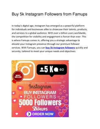 Buy 5k Instagram Followers from Famups