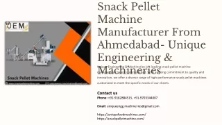 Automatic Snacks Pellet Making Machine, Snack Pellet Machine Manufacturer