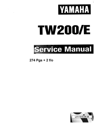 1992 Yamaha TW200DDC Trailway Service Repair Manual