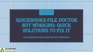 Best ever ways to troubleshoot QuickBooks File Doctor Not Working issue