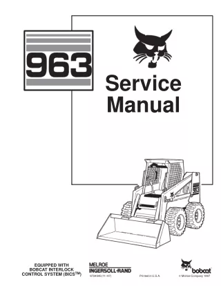 BOBCAT 963 SKID STEER LOADER Service Repair Manual