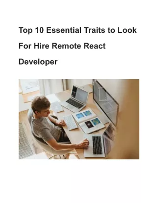 Top 10 Essential Traits to Look For Hire Remote React Developer