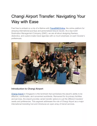 Changi Airport Transfer_ Navigating Your Way with Ease