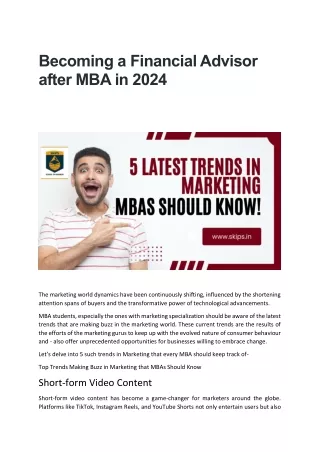 5 Latest Trends in Marketing MBAs Should Know!