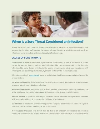 When is a Sore Throat Considered an Infection? - Harley Street ENT Clinic