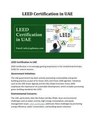 LEED Certification in UAE