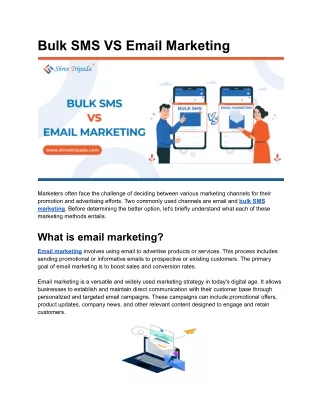 Bulk sms VS Email Marketing