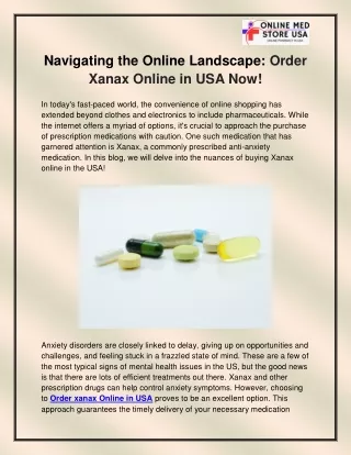 Order xanax Online in USA