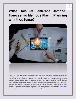 What Role Do Different Demand Forecasting Methods Play in Planning with thouSense