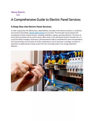 A Comprehensive Guide to Electric Panel Services