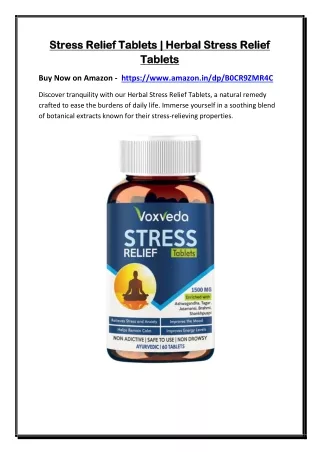 Stress Relief Tablets | Herbal Stress Relief Tablets