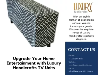 Upgrade Your Home Entertainment with Luxury Handicrafts MOP TV Units