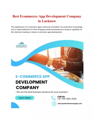 Best Ecommerce App Development Company in Lucknow