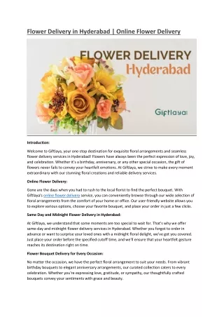 Flower Delivery in Hyderabad