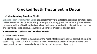 Crooked Teeth Treatment in Dubai