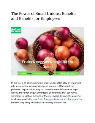 The Power of Small Unions Benefits and Benefits for Employees