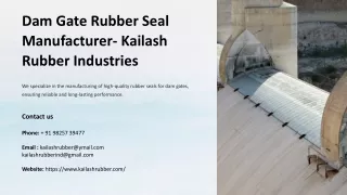 Dam Gate Rubber Seal: Rubber Seal Manufacturer in Ahmedabad