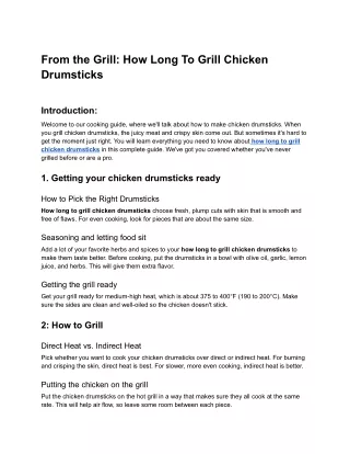 From the Grill_ How Long To Grill Chicken Drumsticks - Google Docs