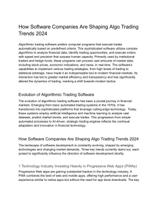 How Software Companies Are Shaping Algo Trading Trends 2056