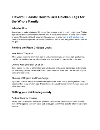 How to Grill Chicken Legs for the Whole Family - Google Docs