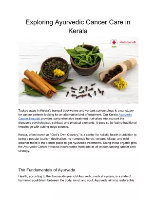 Exploring Ayurvedic Cancer Care in Kerala