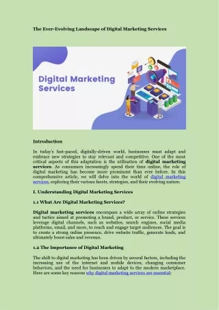 The Ever-Evolving Landscape of Digital Marketing Services