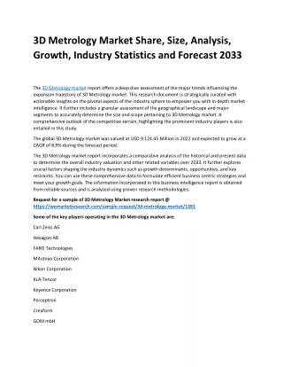 3D Metrology Market