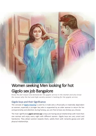 Women seeking Men looking for hot Gigolo sex job Bangalore