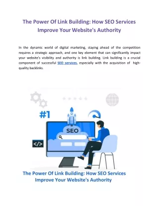 The Power Of Link Building: How SEO Services Improve Your Website's Authority