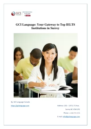 GCI Language Your Gateway to Top IELTS Institutions in Surrey