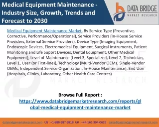 Medical Equipment Maintenance Market – Industry Trends and Forecast to 2030