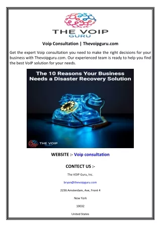 Voip Consultation  Thevoipguru.com