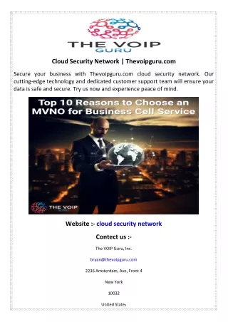 Cloud Security Network  Thevoipguru.com