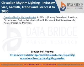 Circadian Rhythm Lighting Market– Industry Trends and Forecast to 2030