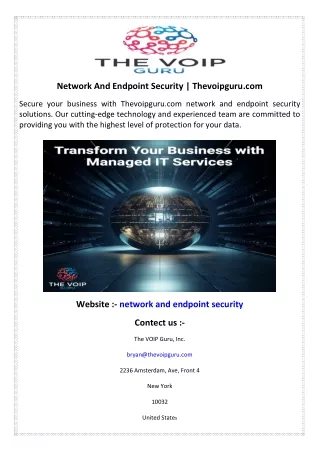 Network And Endpoint Security  Thevoipguru.com